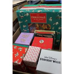 BOX OF CHRISTMAS WALL PLATES/DISNEY MUGS