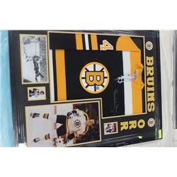 BOBBY ORR AUTOGRAPHED FRAMED JERSEY W/ C.O.A