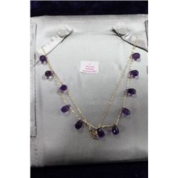 10 KT GOLD AMETHYST NECKLACE