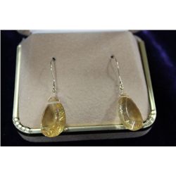 14 KT GOLD QUARTZ EARRINGS