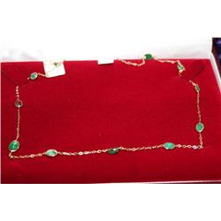 14 KT GOLD EMERALD (5.10CT) NECKLACE
