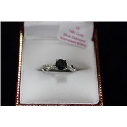 14 KT GOLD BLUE DIAMOND AND DIAMOND (0.73CT) AND