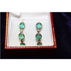 14 KT GOLD EMERALD (3.60CT) AND DIAMOND (0.17CT)