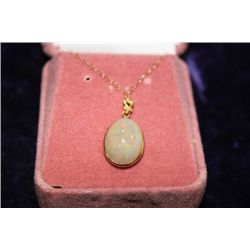 14 KT GOLD OPAL PENDANT NECKLACE