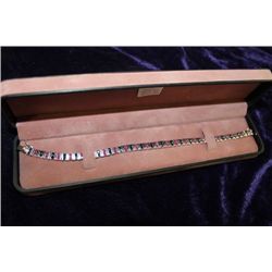 ST SILVER RUBY AND SAPPHIRE BRACELET