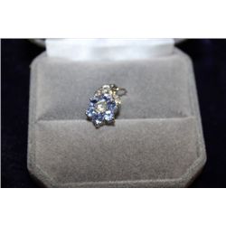 14 KT GOLD TANZANITE AND DIAMOND PENDANT NECKLACE