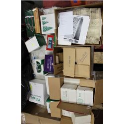 CHRISTMAS VILLIAGE W LARGE ASST OF ORNAMENTS