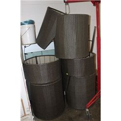 RATTAN STYLE NESTING PATIO CHAIRS X6