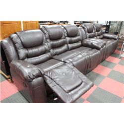 NEW CHOCLATE BROWN RECLINING SOFA AND LOVE SEAT