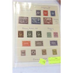 SHEET OF MINT GERMAN STAMPS