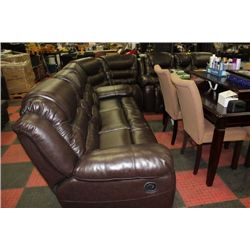 NEW CHOCOLATE BROWN LEATHER RECLINING 3PC