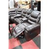 Image 2 : NEW CHOCOLATE BROWN LEATHER RECLINING 3PC