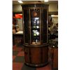 Image 1 : VINTAGE CURVED GLASS CURIO CABINET