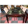 Image 1 : NEW SHOWHOME STYLE GLASSTOP TABLE W 4 FABRIC