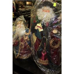 2 SANTA ORNAMENTS