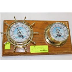 VINTAGE SHIP BAROMETER/THERMOMETER