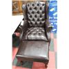 Image 1 : NEW BROWN LEATHERETTE WING BACK PARLOUR CHAIR W