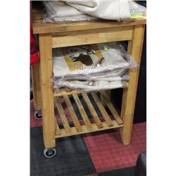 BUTCHER BLOCK ISLAND ON WHEELS