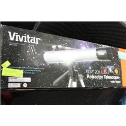 VIVITAR 60X-120X POWER REFRACTOR TELESCOPE W TRI