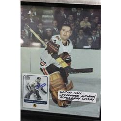 GLENN HALL AUTHENTIC AUTOGRAPHED HOKEY DISPLAY