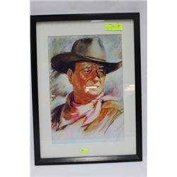 JOHN WAYNE PORTRAIT FRAMED PICTURE 16" X 22"
