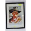 Image 1 : JOHN WAYNE PORTRAIT FRAMED PICTURE 16" X 22"