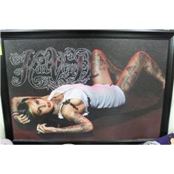 "KAT VON D" TATTOO ARTIST & MODEL FRAMED PICTURE