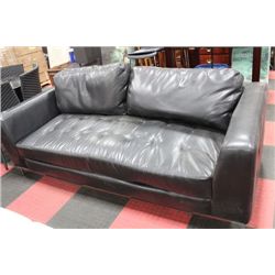 BLACK LEATHERETTE SOFA