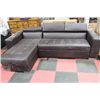 Image 1 : BROWN LEATHERETTE L SHAPED SECTIONAL