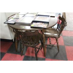 ****WOOD TABLE W 3 CHAIRS****