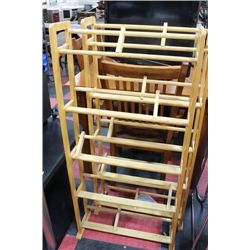SET OF 2 WOOD SHOE RACKS