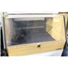 Image 1 : LOCKING WOOD DISPLAY CASE W/ FUNCTIONING LIGHT