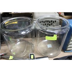 2 LARGE GLASS JARS (MADE IN USA)