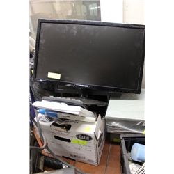 BOX OF ELECTRONICS W/ TWO(2) LCD MONITORS