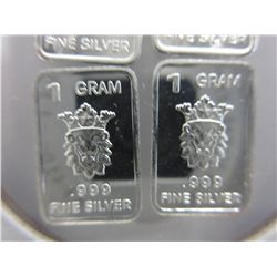 4 x .999 Solid silver Scottsdale Lion bars