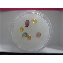 Gem jar: 6 Genuine coloured Sapphires