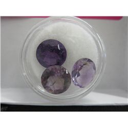 Gem jar: 3 Large Amethyst gemstones