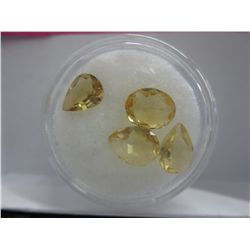 Gem jar: 4 Large Citrine gemstones