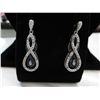 Image 1 : Blue & White Diamond drop earrings