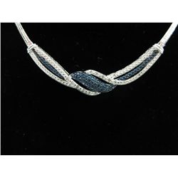 Blue & White Diamond frontal twist necklace