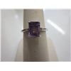 Image 1 : Emerald cut,  Amethyst & Diamond solitaire ring