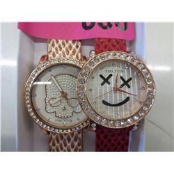 2 x Brand new  ladies crystal designer watches