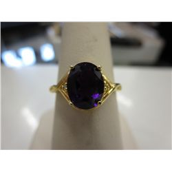 Amethyst & Genuine Diamond dinner ring