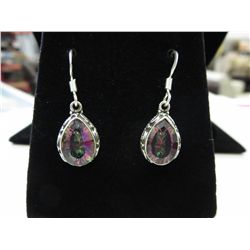 New Mystic Topaz pear cut .925 silver earrings