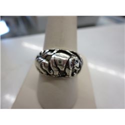 Sterling Silver elephant motif ring