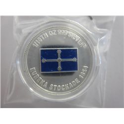Colourized Eureka Stockade motif silver round
