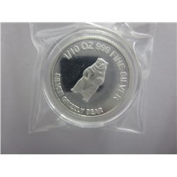 Grizzly Bear .999 Silver round