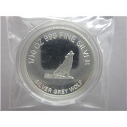 Grey Wolf .999 Silver round