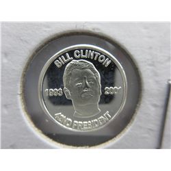 .999 Solid Silver Bill Clinton & Obama rounds