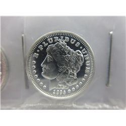 4 x .999 Solid Silver US mint Morgan head rounds